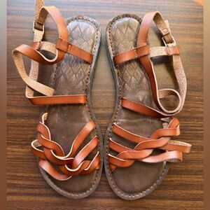 Time & tru brown leather sandals